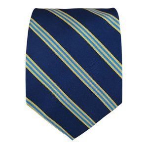 BROOKS BROTHERS MAKERS Blue Striped Silk Tie HANDMADE USA 59"/ 3.7" EC